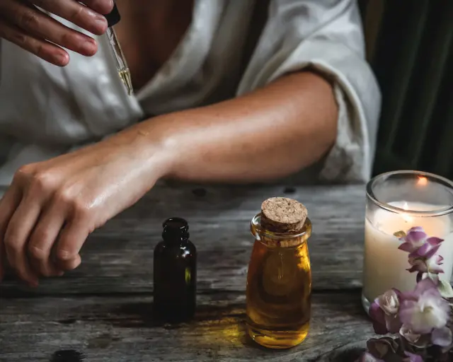 Aromatic oils prepared for a massage